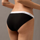Calvin Klein Unterwäsche 25 Frühlings- und Sommer Neue Frauen CK Jacquard Taille Rippen-Baumwollbikini-Briefs für Frauen QD5265 UB1-Space Black 1 m