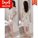 Catman (MIIOW) Light Luxury High Gray New Silk Cool Sorth-Selled Slightved Gooding para 2024 para mujeres delgadas de verano Summer de alta gama de alta gama MD9926 L (peso recomendado 105-115 Jin [Jin equivale a 0.5 kg])