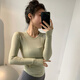 Jincheng Yoga Wear Women's Quick-Drying Round Neck Sports Running Fitness Clothes Slim Fit Pilates Breathable Long Sleeve T-Shirt D19083 Blue Purple Gray 4=S Recommended 80-100Jin Jin is equal to about 0.5 kg