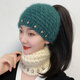 Zi'er winter warm hat worn by middle-aged women. Beanie hat. Thickened beanie for middle-aged and elderly women. Autumn and winter headscarf. Khaki plum blossom headband. One size fits all.