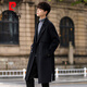 Pier Cardin Cardin haut de gamme en laine de laine de gamme pour manteau en laine double face pour hommes en milieu d'hiver épaissis épaissie britannique sur le genou noir l 175