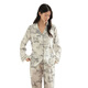 Pajamas estampados de solapa de manga larga de seda yamulan para mujeres en primavera y otoño nuevo estilo para ropa para al aire libre juego de ropa para el hogar estilo otoño 9854# tinta negra m