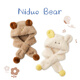 
Nido Bear Children's Hat Cute Ear Care Hat Scarf Integrated Baby Hat Spring and Autumn Baby Toddler