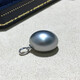 Yulong platinum gray melon seed buckle pendant single Tahitian seawater pearl necklace basic clavicle chain 12mm 10mm