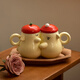 Siyue Cute Sticker Cup Couple Water Cup Pair of Mugs with Lid Ceramic Cups Birthday Gift Cups Hug Cups