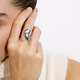 Yilian simple water drop ring for women geometric irregular exaggerated fashion metal opening ring ins niche index finger ring trend JZ7371-1 opening adjustable