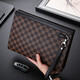 Bolso de embrague de canguro fresco bolso de gran capacidad bolso para hombres a cuadros a cuadros de negocios de negocios casuales hombres de mano de moda
