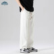 
Dingfengbaoluo casual pants men's spring and summer trend straight loose draping versatile sports toilet trousers DDF11 beige white L