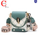 CAMPUSKITTEN lightweight CK mobile phone bag 2024 spring and summer new fashion mini shoulder bag soft leather women's crossbody small bag ins green