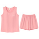 Haoye Haoye Kleidungsstil Summer Breast Pad Frauenpyjamas enge Baumwoll -Hosenträger Weste Shorts süßer Hauskleidung kann außerhalb von W6169 (mit Brustpolster) M getragen werden