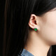 Oriental Jade S925 Silver Full Inlaid Imperial Green Plain A Grade Jade Earrings Birthday Gift for Women