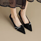 Zhuosini tacones altos para mujeres en 2025 primavera y otoño Nuevos imitadores elegantes franceses con falda temperamento en el lugar de trabajo puntiagudos con el dedo del borde del dedo del pie Black 37