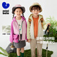 Mini bala bala boys and girls velvet hooded jacket spring and autumn new baby contrasting color fashionable warm top