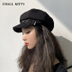 CHALLKITTY beret women's autumn and winter octagonal hat women's warm painter newsboy hat gift for girlfriend gift box [black] light luxury fashion ck style