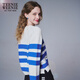 Teenie Weenie Bear Early Spring Fashion College Style Casual Short Striped Trined Pull Coumor Couleur de contraste 165 / m