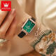 
Olis Green Water Ghost Brand Women's Watch Women's Light Luxury Niche Internet Celebrity Famous Watch Square Dish Small Green Watch 6624 Net-band Watch