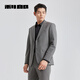 Lilan suit men's two-button nine-point pants version 25 spring business men's suit dark coffee gray 185A