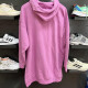 阿迪达斯（adidas）女装 2025春季新款运动服跑步训练中长款卫衣连帽保暖休闲套头衫 HF9207粉色/三叶草 S