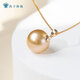 Fengxia 18K gold South Sea sea gold pearl pendant, perfect round, strong light 12-13mm large dragon ball pearl necklace gift