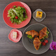 Original imported Japanese Mino boiled water to attract Japanese knots and ceramic tableware desserts and desserts plates for household small plates 13053-12801 Small plate white 4.21 inches