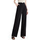 
She enjoys casual pants for women new Chinese style folding straight pants summer thin draped wide-leg pants for women T144K6623 Black XL