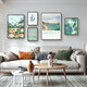 Long time no see Nordic style living room decoration painting niche art hanging painting green retro sofa background wall mural