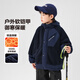 Zuoxi Boys' Lamb Wool Jacket 2025 New Hooded Padded Children's Autumn and Winter Clothes Boys' Cotton Clothes Navy Blue 130