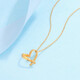 Zokai Yellow 18K Pendant Women's Love Heart Necklace Birthday Gift D11120