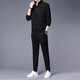 Pierre Cardin Casual Sports Costume masculin 2025 Spring and Automne New Trendy Veste avec pantalon Clothing Men's Clothing Set 6629 Black Suit [Top + Pantalon] Plus Velvet L [111-125Jin [Jin est égal à 0,5 kg]]]