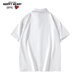 Charles Peach Herz Kurzarm Shirt Herren 2025 Sommer Dünnes Revers Lose Casual Hemd Weiß L.