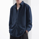 ShanNU short-sleeved shirt men's 2025 summer ice silk black casual shirt draped loose spring new business top trend black [short-sleeved] CY45 XL [recommended 140-155Jin [Jin equals 0.5 kg]]