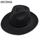 Danwens top hat men's Shanghai beach hat Xu Wenqiang's same style British top hat groom's official hat classic wool felt hat black M (56-58cm)