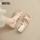 Dadong DUSTO Dadong strap sandals women's shoes 2024 summer new fashion cute simple thick heel square heel 1048 black 36