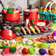 
Miaobeile mini kitchen children's toys girls playing house simulated kitchen chewyle cooking set girl birthday gift