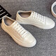 Abay Vielseitiger Anzug weiße Schuhe Herrenschuhe Stoffschuhe Herren lässige Brettschuhe Lederschuhe weiß - Lederoberfläche - 9922 37 [Lederschuhgröße]
