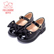 Fuluo Mi Girls кожаная обувь черная мягкая подошва принцесса обувь детская мода Shos