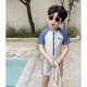 Ono Seven Days Children's Swimsuit One-piece Boys Summer Cute Shark Sunscreen Quick-Drying Seaside Vacation Beach Swimsuit with Swimming Cap L Size Recommended Height 90-100CM
