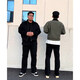 Sijin Fatty Large Size Scissor Jeans Men's Big Butt Slim Vibe Pants American High Street Loose Large Size Micro Flag Pants Black 4XL Suitable for 180-200Jin [Jin equals 0.5 kg]