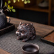 High-end purple pottery tea pet boutique Pixiu Golden Toad can raise fortune toad tea play tea table decoration purple clay tea pet ornaments Purple pottery fortune golden toad