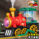 Chisen Children's Electric Spray Dampf Train Toy Universal Locomotive Model Boys San Stoßfänger Auto 1-3 Elektrische Universal Spray Train-Green QB-34 Batterieausgabe + 3 Abschnitte 5 + Schraubendreher