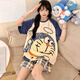 Jinzhi summer large-size pajamas women pure cotton short-sleeved shorts cartoon plus fat plus size fat mm200Jin [Jin equals 0.5 kg] Home clothing set WB short-sleeved cartoon 1343 3XL (180-200Jin [Jin equals 0.5 kg])