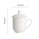 Made in Tokyo, tea cup, ceramic tea cup, office conference cup with lid, pure white, customizable, 360ml, 10 pieces