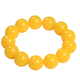 Holy Glass Baltic Sea Pure Yellow Beeswax Bracelet Single Circle Amber Round Bead Old Beeswax Bracelet as a Gift for Leaders Bead Diameter 16mm 14 Beads Slim Men's Style