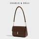 CHARLIE&KELLI CK brand bag for women, Valentine's Day birthday gift for girlfriend, retro armpit bag, single shoulder crossbody small square bag, caramel brown, Beijing warehouse delivery, gift bag + greeting card
