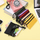 Jiemo Coin Wallet Women Leinwand Handhält kleiner Beutel Student Kurzmini kleiner Geldbeutel Kartenbeutel Herren Reißverschluss Key Coin -Tasche Schwarz