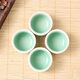 Baijie white wine cup ceramic wine set, Chinese white wine cup, sake cup, plum green, one pot, four cups