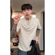 Katuchi American Waffle Henry Neck Heavy Gewicht Kurzarm T-Shirt Herren Sommer Lose trendy Fünf-Punkte-halbe Ärmel High Street T-Shirt Grey L.