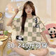 El pijama de estilo de celebridades de Internet Blue Yilin para mujeres, gran tamaño 200 Jin [Jin equivale a 0,5 kg] pantalones cortos de manga corta de verano dulce y linda mm ropa casera de verano 691 Patrón negro Bear M 80-98 Jin [Jin equivale a 0,5 kg]