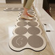 Jinko kitchen anti-slip, anti-oil, wipeable and wash-free diatom mud water-absorbent, anti-fouling foot pads, anti-dirty and cuttable, special smiling circles, round rice black diatom mud soft cushions, 45*70cm