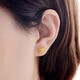 Saphire gold earrings for women, pure gold 999.9 blooming flower earrings, about 2.95 grams